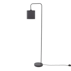 Lindby Hinay tekstil-gulvlampe, sort/guld