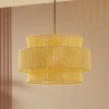 Lindby hængelampe Anuva, natur, papir, Ø 45 cm