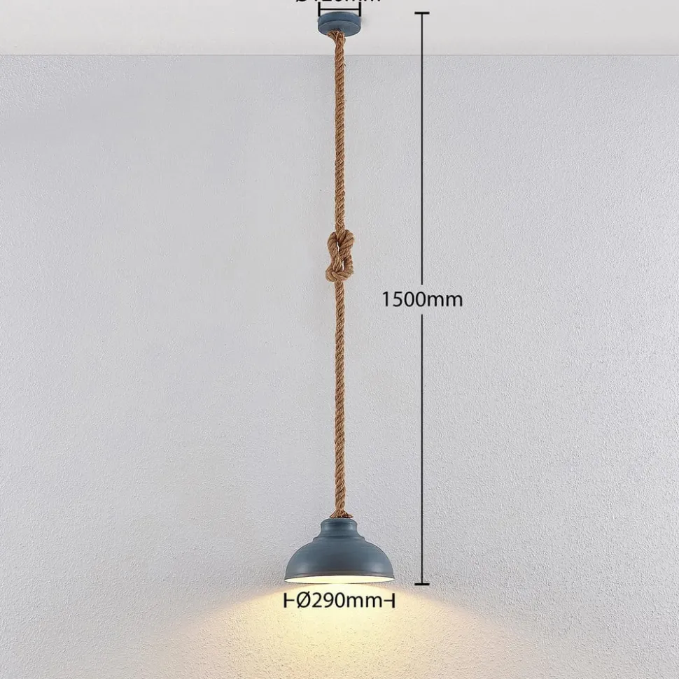 Lindby hængelampe Chaby, Ø 29 cm, 1 lyskilde, metal, reb