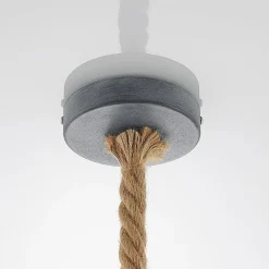 Lindby hængelampe Chaby, Ø 29 cm, 1 lyskilde, metal, reb