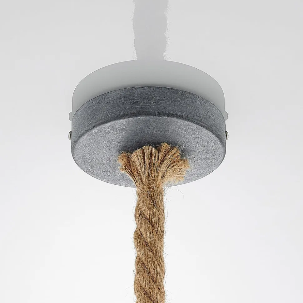 Lindby hængelampe Chaby, Ø 29 cm, 1 lyskilde, metal, reb