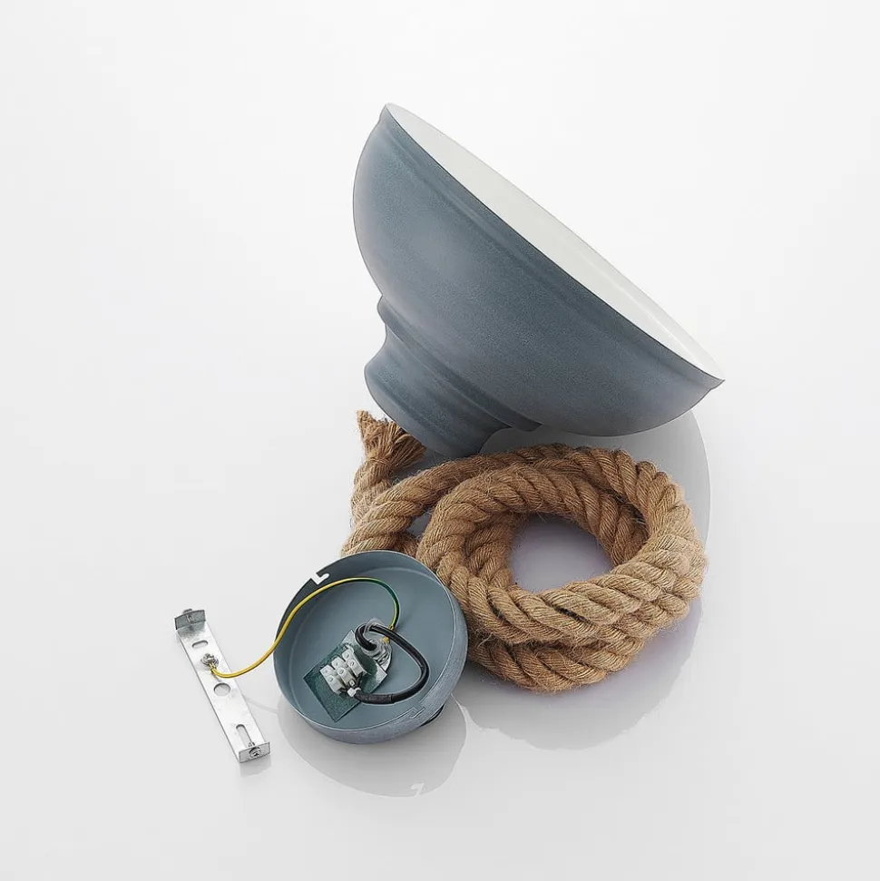 Lindby hængelampe Chaby, Ø 29 cm, 1 lyskilde, metal, reb