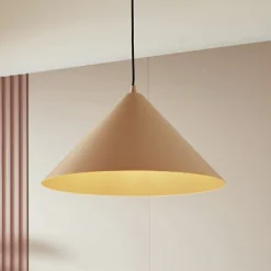 Lindby hængelampe Clarine, beige, Ø 50 cm, metal