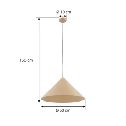Lindby hængelampe Clarine, beige, Ø 50 cm, metal