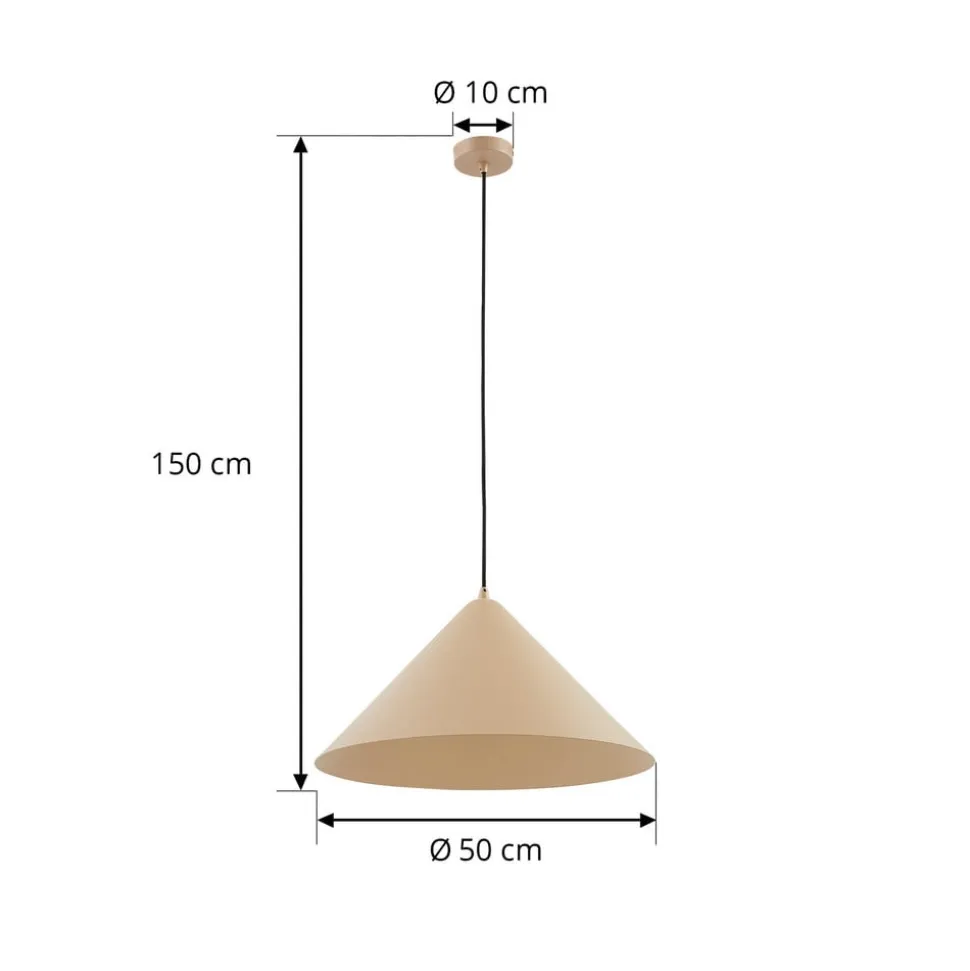 Lindby hængelampe Clarine, beige, Ø 50 cm, metal