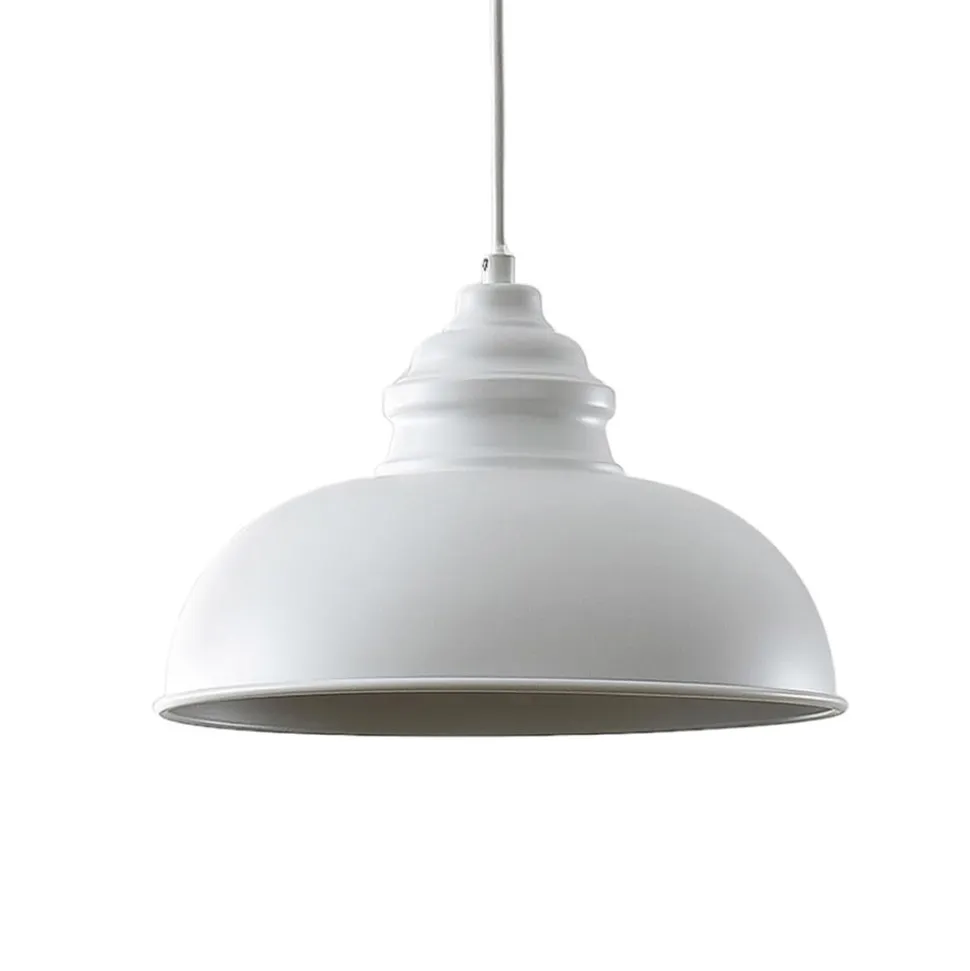 Lindby hængelampe Cliona, hvid, metal, Ø 31 cm, E27