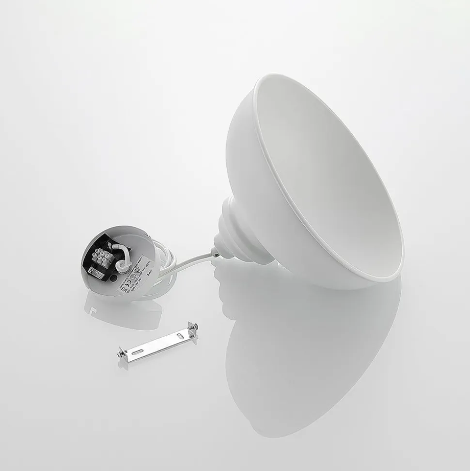 Lindby hængelampe Cliona, hvid, metal, Ø 31 cm, E27