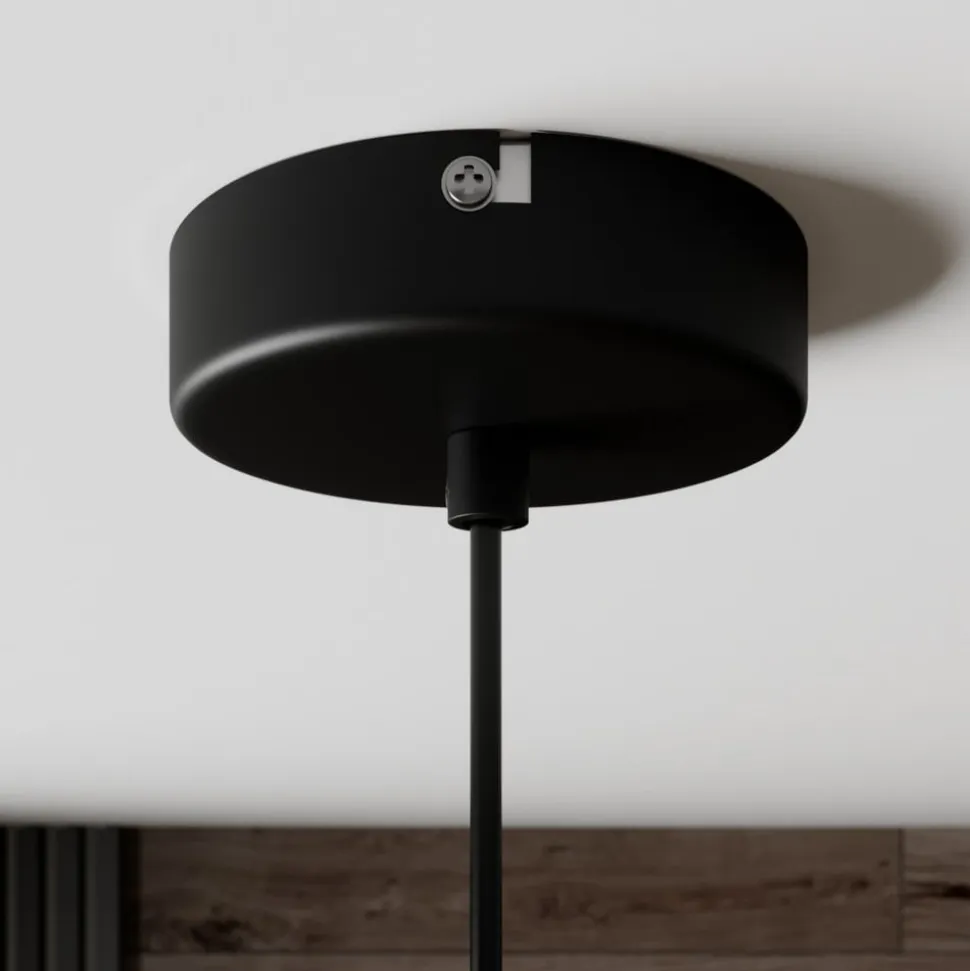 Lindby hængelampe Cliona, sort, metal, Ø 31 cm, E27