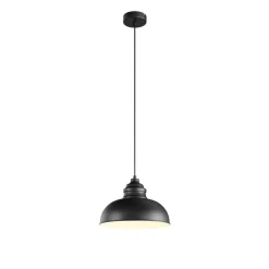 Lindby hængelampe Cliona, sort, metal, Ø 31 cm, E27