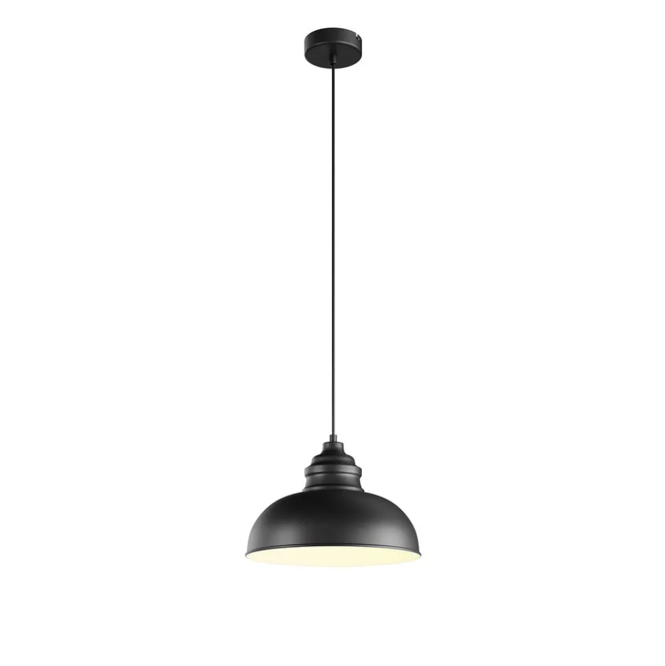 Lindby hængelampe Cliona, sort, metal, Ø 31 cm, E27