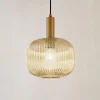 Lindby hængelampe Doroteo, 25 cm, 1 lyskilde, ravfarvet, glas