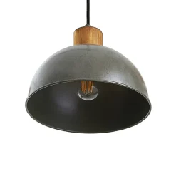 Lindby hængelampe Durbis, 116 cm, 4 lyskilder, grå, træ, E27
