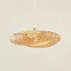 Lindby hængelampe Eleane, bambus, natur, Ø 50 cm