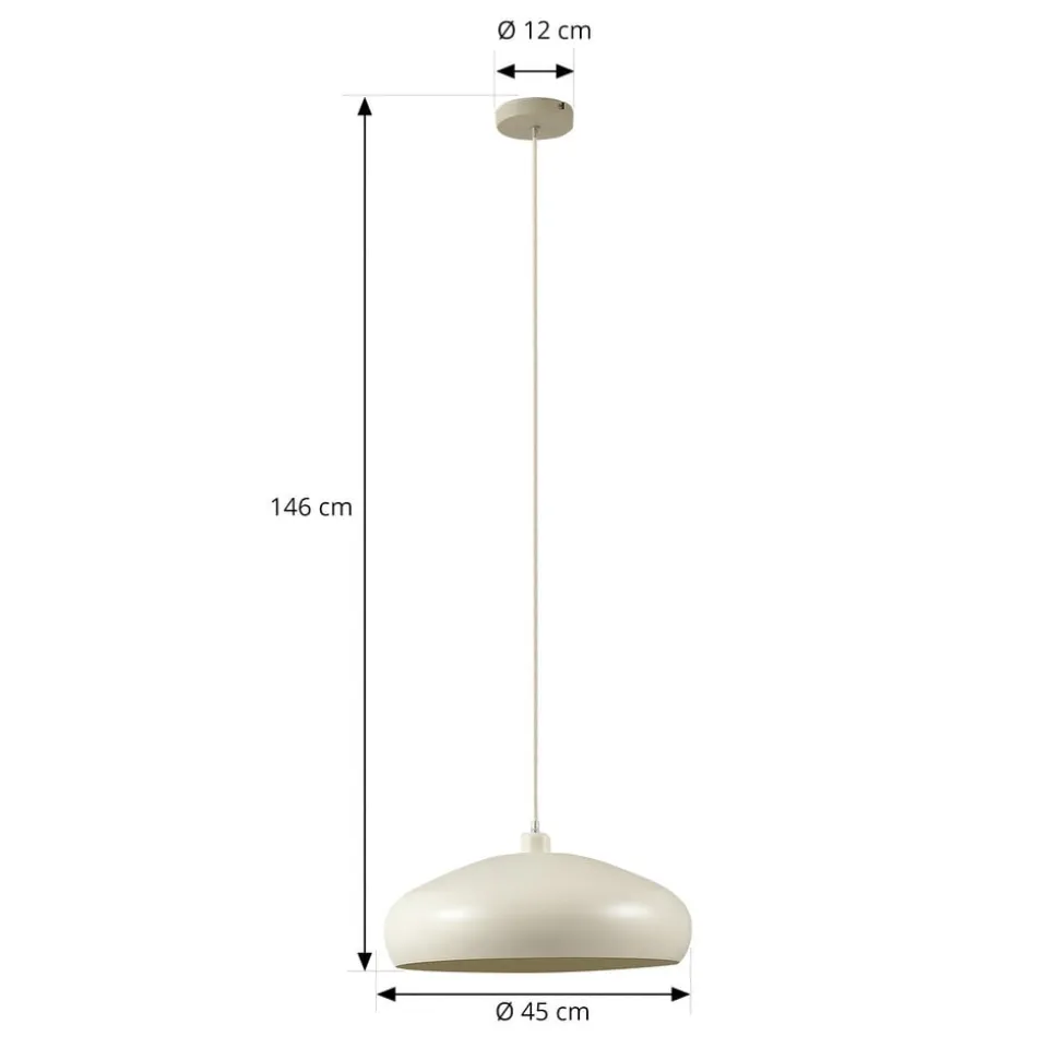 Lindby hængelampe Elover, beige, Ø 45 cm, jern