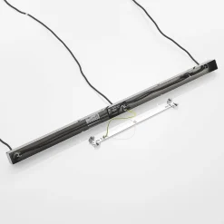 Lindby hængelampe Firano, 110 cm, 3 lyskilder, antracit, glas