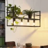 Lindby hængelampe Grisela, hylde, sort, metal, 120 cm