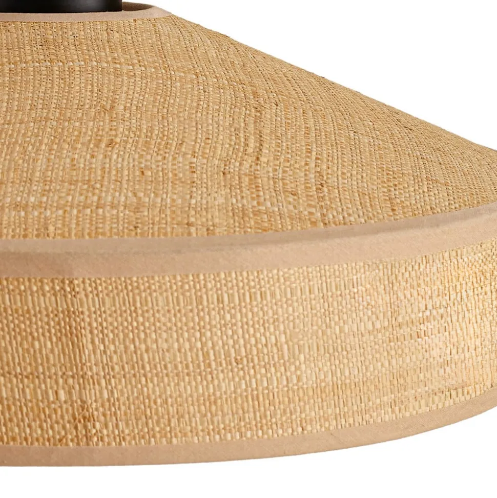 Lindby Hængelampe Haldor, hør, vævet, natur, Ø 40 cm