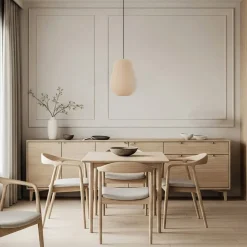 Lindby hængelampe Helin, beige, Ø 30 cm, stof
