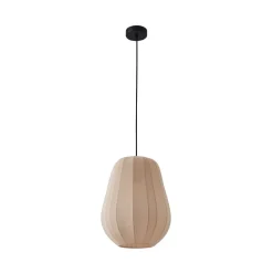 Lindby hængelampe Helin, beige, Ø 30 cm, stof