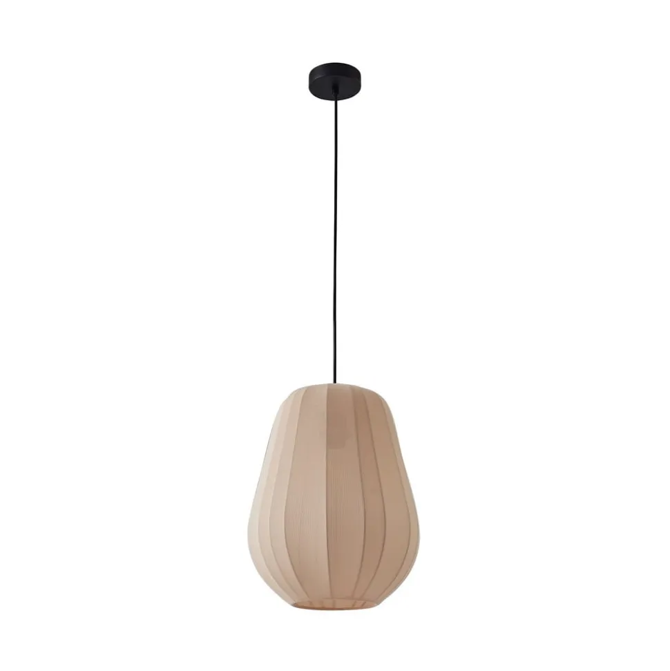 Lindby hængelampe Helin, beige, Ø 30 cm, stof