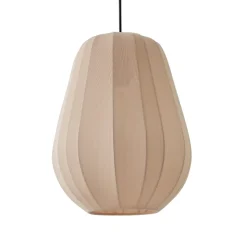 Lindby hængelampe Helin, beige, Ø 30 cm, stof