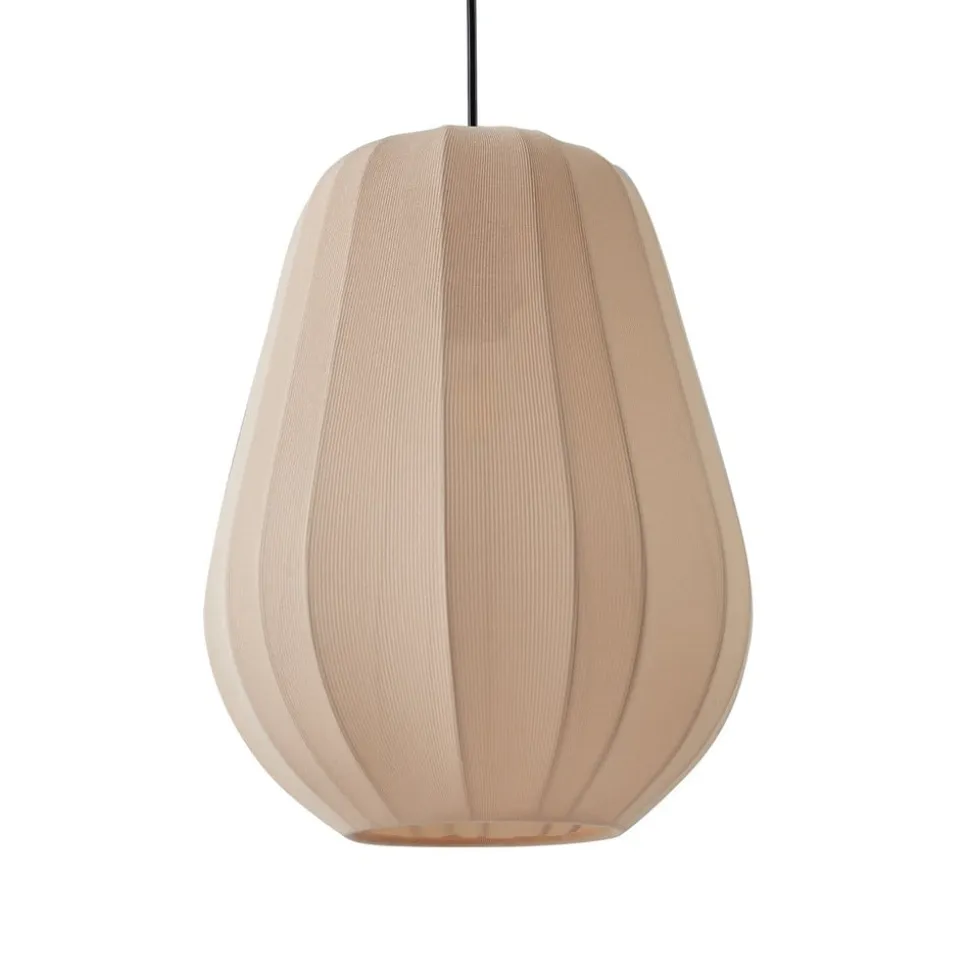 Lindby hængelampe Helin, beige, Ø 30 cm, stof