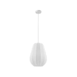 Lindby hængelampe Helin, hvid, Ø 30 cm, stof