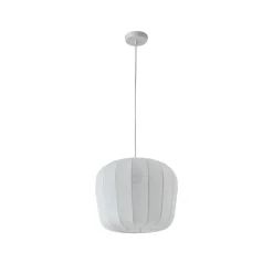 Lindby hængelampe Helin, hvid, Ø 35 cm, stof