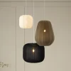 Lindby hængelampe Helin sort/hvid/grå, Ø 60 cm, 3 lyskilder