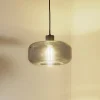 Lindby hængelampe Hildur, Ø 28,5 cm, 1 lyskilde, grå, glas