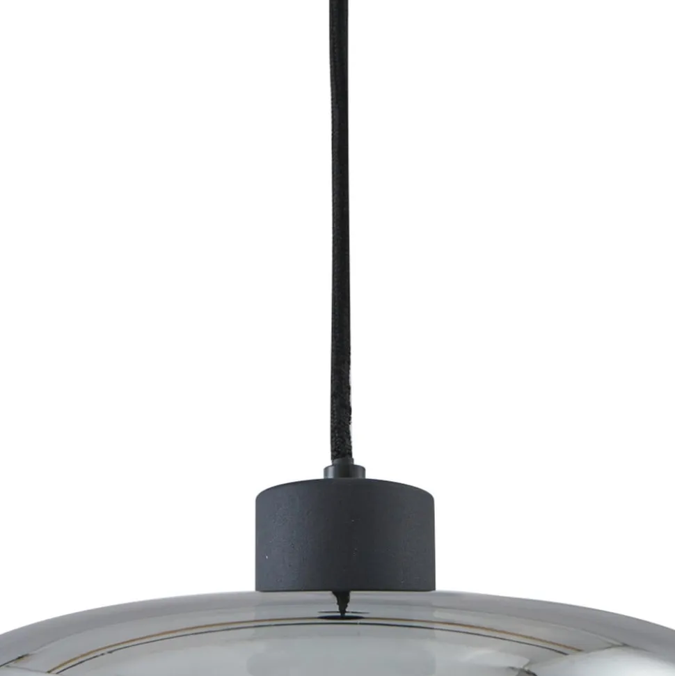 Lindby hængelampe Hildur, Ø 28,5 cm, 1 lyskilde, grå, glas