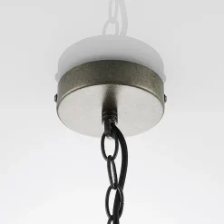 Lindby hængelampe Holgar, grøn, træ, metal, Ø 45 cm, E27