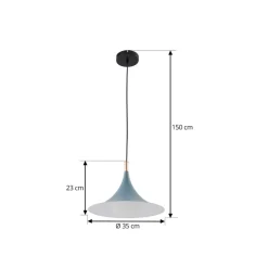 Lindby hængelampe Jarl, blå, metal, Ø 35 cm, G9