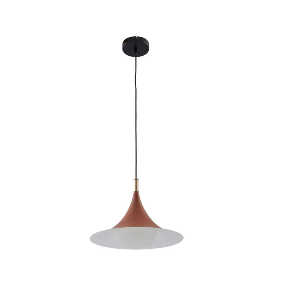 Lindby hængelampe Jarl, brun, metal, Ø 35 cm, G9