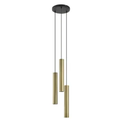 Lindby hængelampe Joffrey, Ø 24 cm, messing, 3 lyskilder, GU10