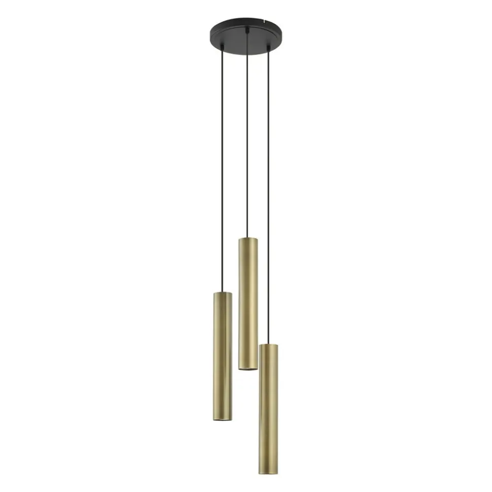 Lindby hængelampe Joffrey, Ø 24 cm, messing, 3 lyskilder, GU10