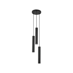 Lindby hængelampe Joffrey, Ø 24 cm, sort, 3 lyskilder, GU10