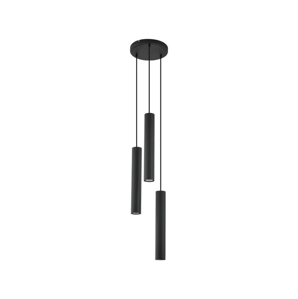 Lindby hængelampe Joffrey, Ø 24 cm, sort, 3 lyskilder, GU10