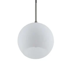 Lindby hængelampe Jurian, Ø 32 cm, 3 lyskilder, nikkel/opal, glas