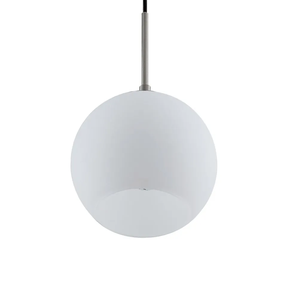 Lindby hængelampe Jurian, Ø 32 cm, 3 lyskilder, nikkel/opal, glas