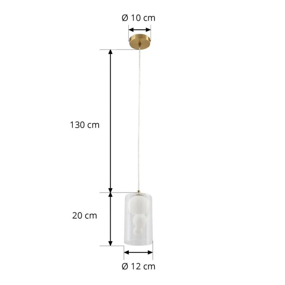 Lindby hængelampe Kupla, opal/klar, glas, 1 lyskilde, G9