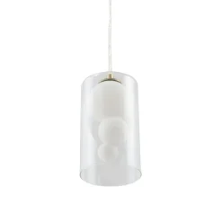 Lindby hængelampe Kupla, opal/klar, glas, 1 lyskilde, G9