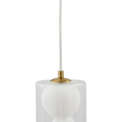 Lindby hængelampe Kupla, opal/klar, glas, 1 lyskilde, G9