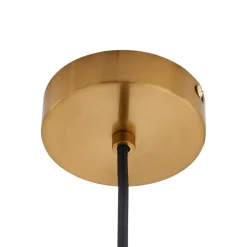 Lindby hængelampe Lelia, ravfarvet, glas, Ø 35 cm