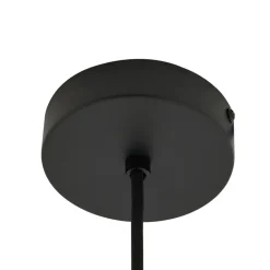 Lindby hængelampe Lelia, røggrå, glas, Ø 35 cm