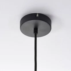 Lindby hængelampe Leya, sort/guld, metal, Ø 30 cm, E27