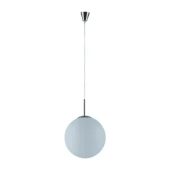 Lindby hængelampe Marike, Ø 35 cm, hvid, glas, kugle, E27