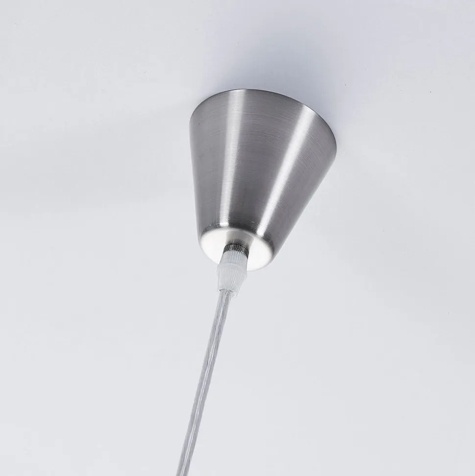 Lindby hængelampe Marike, Ø 35 cm, hvid, glas, kugle, E27