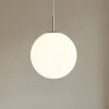 Lindby hængelampe Marike, Ø 40 cm, hvid, glas, kugle, E27