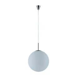 Lindby hængelampe Marike, Ø 40 cm, hvid, glas, kugle, E27